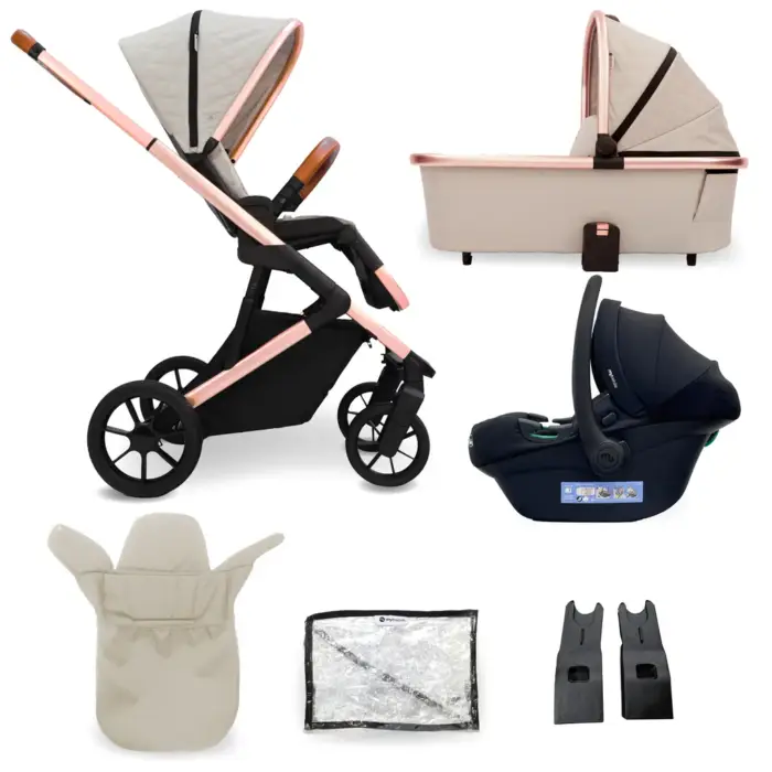 My Babiie MB500 3-in-1 Travel System - Rose Gold Stone