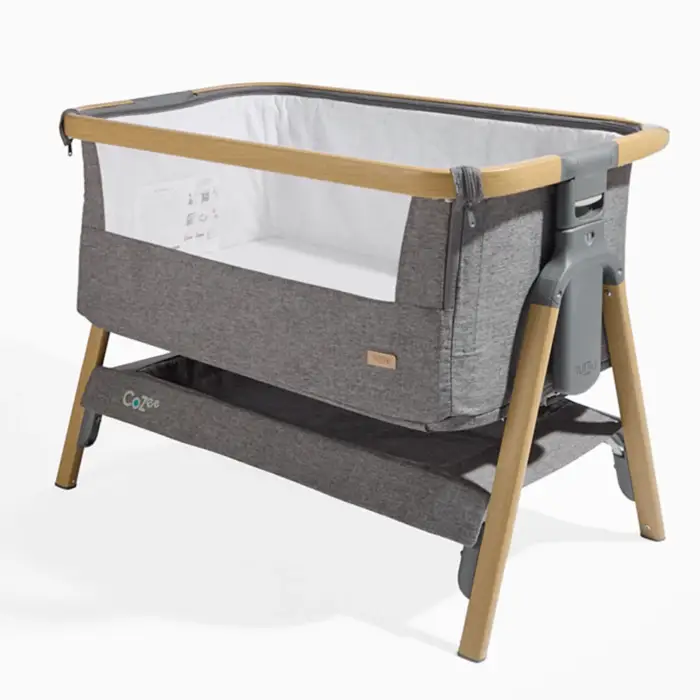 Tutti Bambini CoZee Bedside Crib - Oak/Charcoal