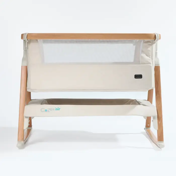Tutti Bambini CoZee Air Bedside Crib - Scandinavian Walnut/Ecru