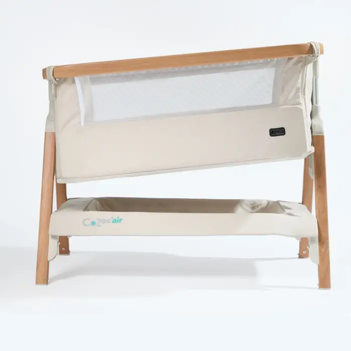 Tutti Bambini CoZee Air Bedside Crib - Scandinavian Walnut/Ecru