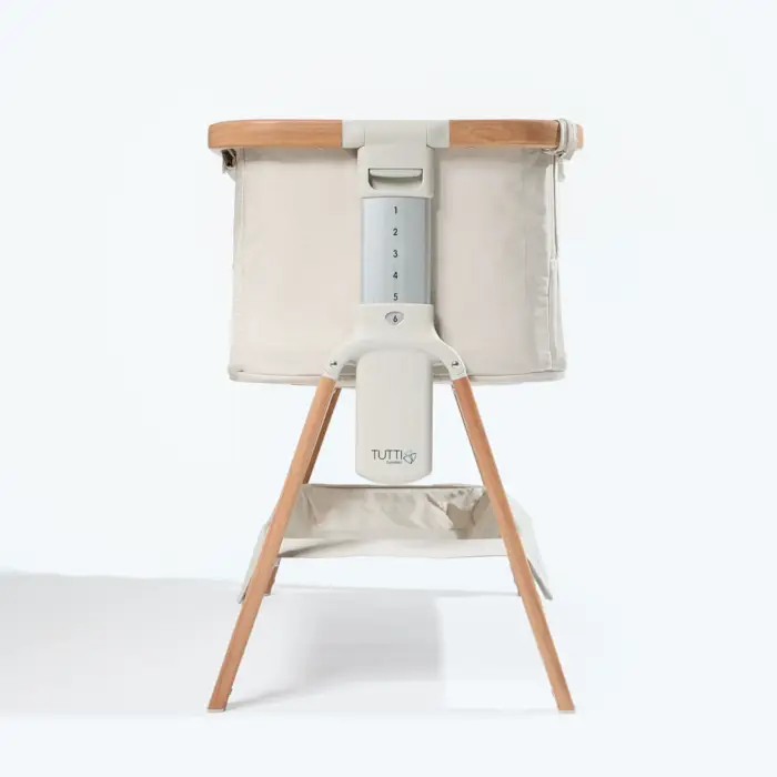 Tutti Bambini CoZee Air Bedside Crib - Scandinavian Walnut/Ecru