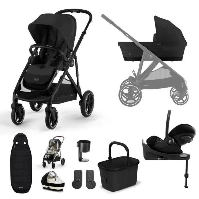 Cybex Gazelle S Pushchair & Cloud G Luxury Bundle - Moon Black