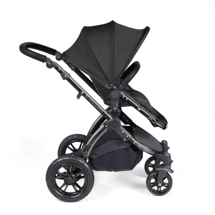 Ickle Bubba Stomp Luxe 12 Piece Travel System With Nimbus 360 Car Seat- Black