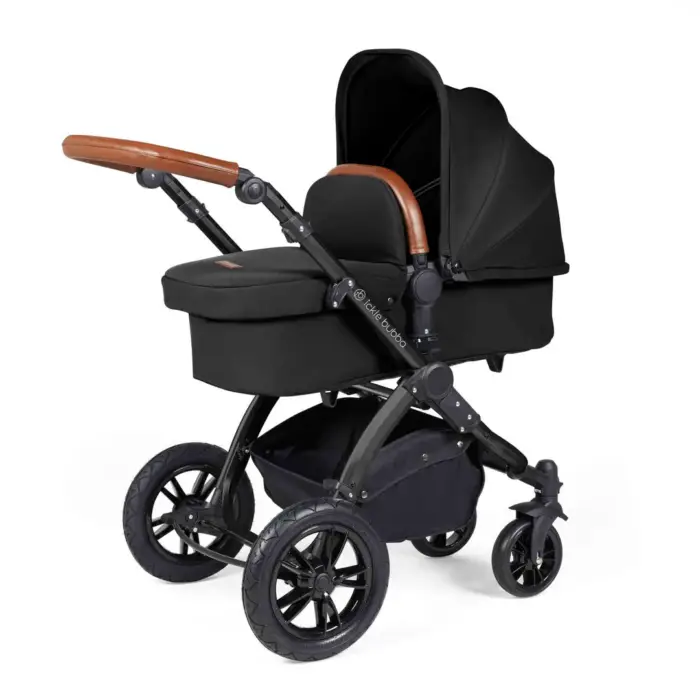 Ickle Bubba Stomp Luxe 12 Piece Travel System With Nimbus 360 Car Seat- Black