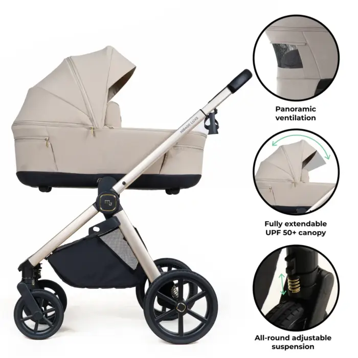 My Babiie MB450 LUXE 3-in-1 Travel System - Feather