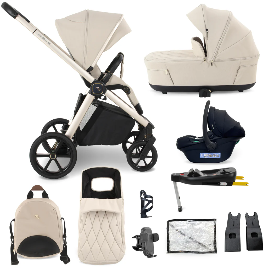 My Babiie MB450 LUXE 3-in-1 Travel System - Feather