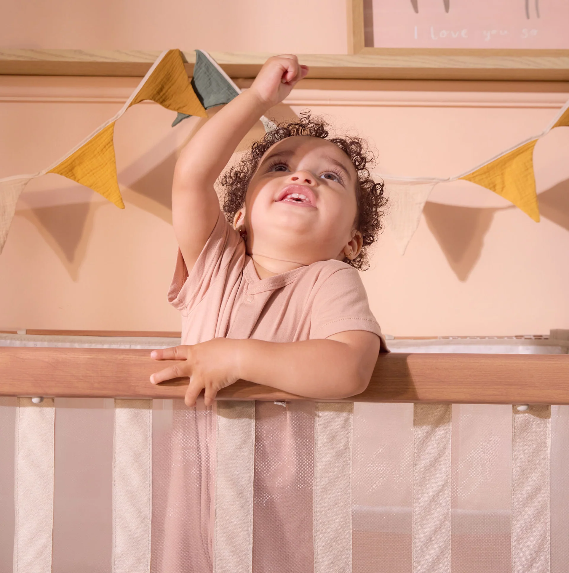 Tutti Bambini CoZee XL Bedside Crib & Cot- Scandinavian Walnut and Ecru