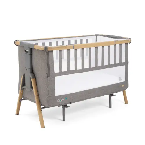 Tutti Bambini CoZee XL Bedside Crib & Cot- CoZee XL Bedside Crib & Cot - Oak/Charcoal