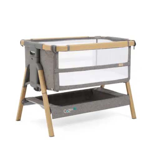Tutti Bambini CoZee XL Bedside Crib & Cot- CoZee XL Bedside Crib & Cot - Oak/Charcoal