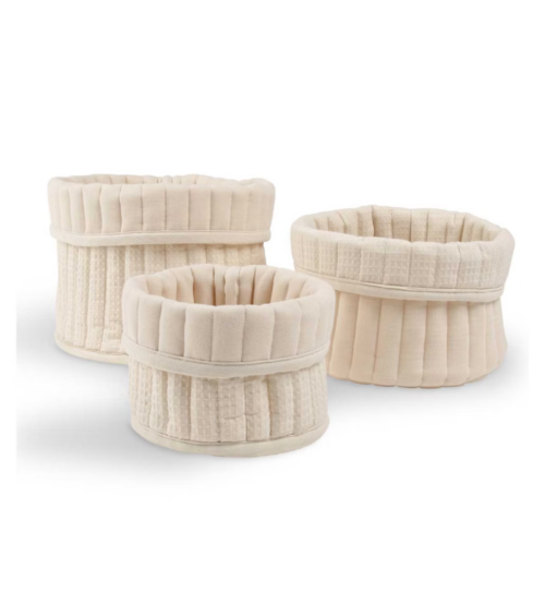 Cuddleco 3 Pack Storage Basket - Cashmere Waffle