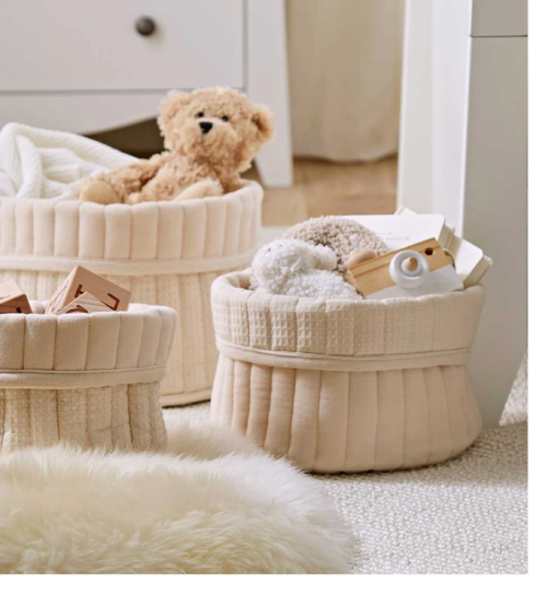 Cuddleco 3 Pack Storage Basket - Cashmere Waffle