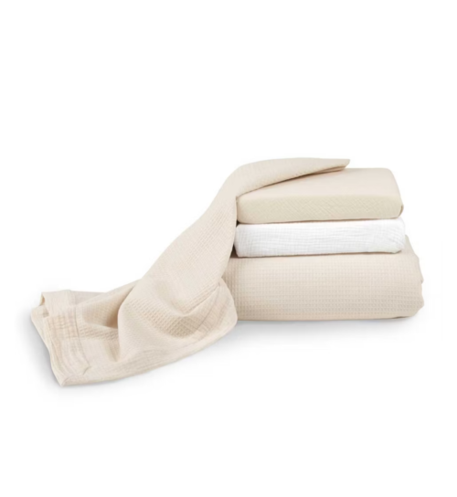 Cuddleco 4 Piece Cot Bedding Set- Cashmere Waffle