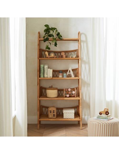 CuddleCo Aria 5 Tier Shelving Unit - Rattan