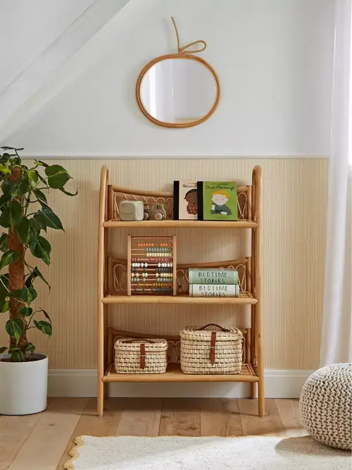 CuddleCo Aria 3-Tier Rattan Shelving Unit - Natural