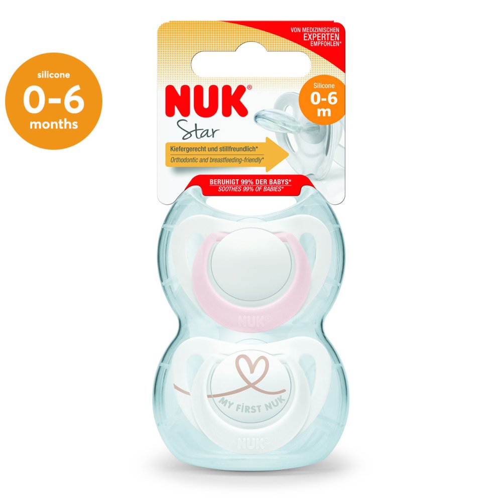 Nuk Star Soother Pink 0-6 Months