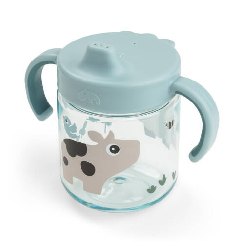 Done by Deer - Learning spout cup 2-handle Tiny farm - Blue