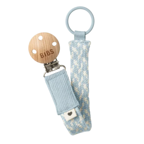 Bibs Dummy Clip - Baby Blue/Ivory
