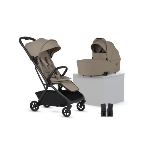 Silver Cross Nia Compact Travel Stroller with Carrycot (6 Piece)- Champagne