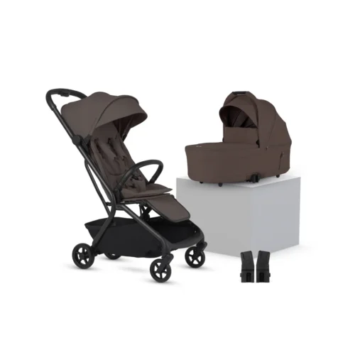 Silver Cross Nia Compact Travel Stroller with Carrycot (6 Piece)- Chocolate