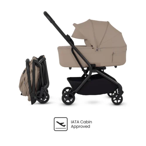 Silver Cross Nia Compact Travel Stroller with Carrycot (6 Piece)- Champagne