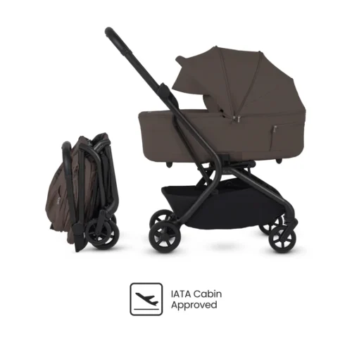 Silver Cross Nia Compact Travel Stroller with Carrycot (6 Piece)- Chocolate
