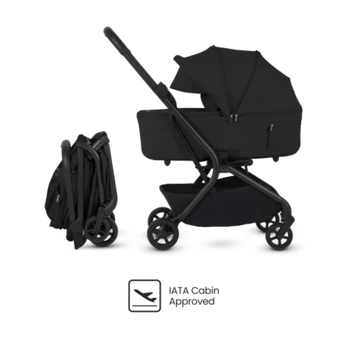 Silver Cross Nia Compact Travel Stroller with Carrycot (6 Piece)- Onyx