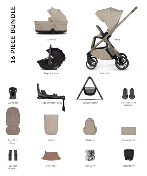 Venicci Tila Pushchair 4-in-1 Ultimate Bundle - Latte