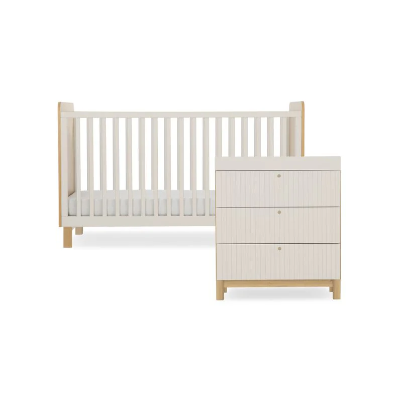 CuddleCo Remi 2 Piece Nursery Furniture Set Oak & Cashmere