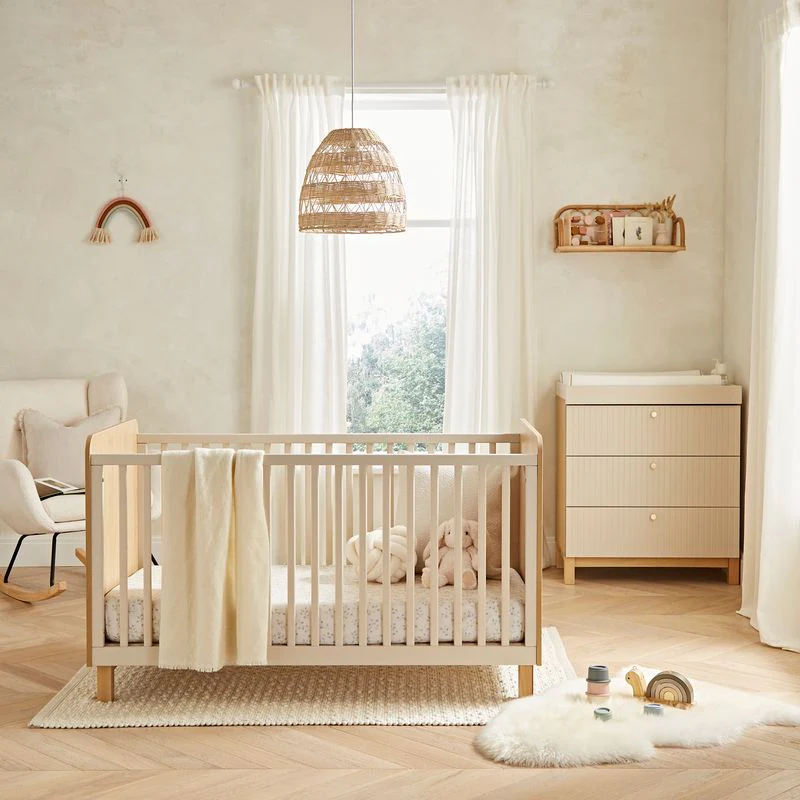 CuddleCo Remi 2 Piece Nursery Furniture Set Oak & Cashmere