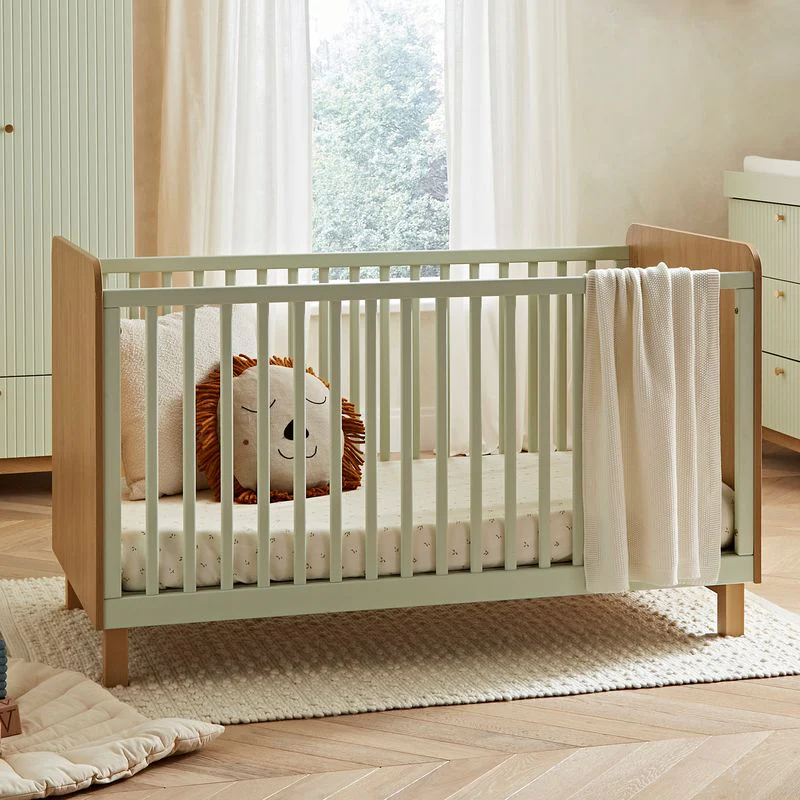 CuddleCo Remi 2 Piece Nursery Furniture Set Oak & Green