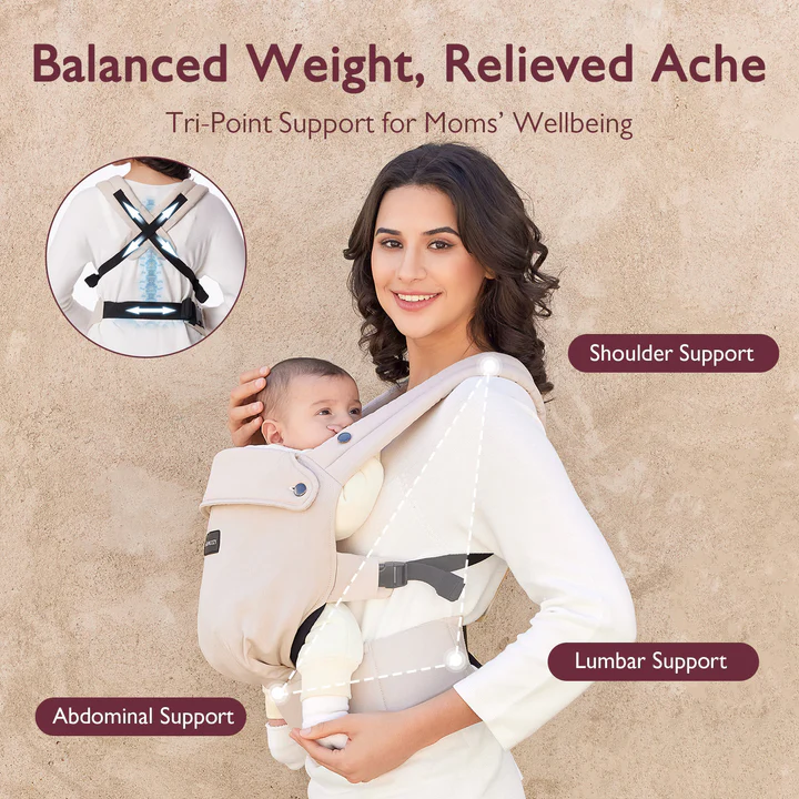 Momcozy PureHug Baby Carrier - Cotton Khaki