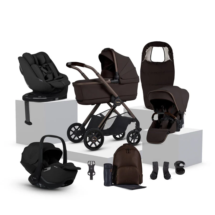 Silver Cross Reef 2 Special Edition Pushchair Ultimate 360 Family Car Seat Bundle - Ganache