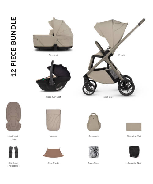 Venicci Tila Pushchair 3-in-1 Comfort Bundle - Latte