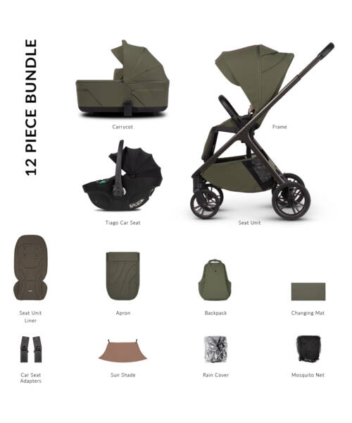 Venicci Tila Pushchair 3-in-1 Comfort Bundle - Olive