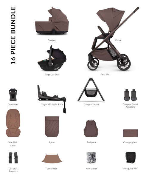 Venicci Tila Pushchair 4-in-1 Ultimate Bundle - Noce