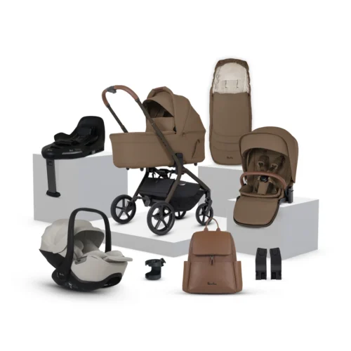 Silver Cross Breez Travel System Ultimate 360 Infant Carrier Bundle (12 piece)- Maple
