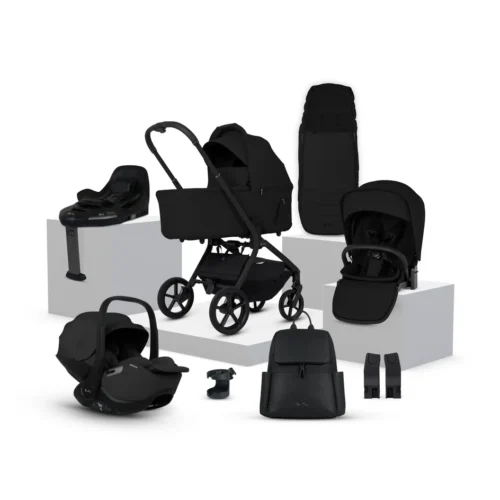 Silver Cross Breez Travel System Ultimate 360 Infant Carrier Bundle (12 piece)- Onyx