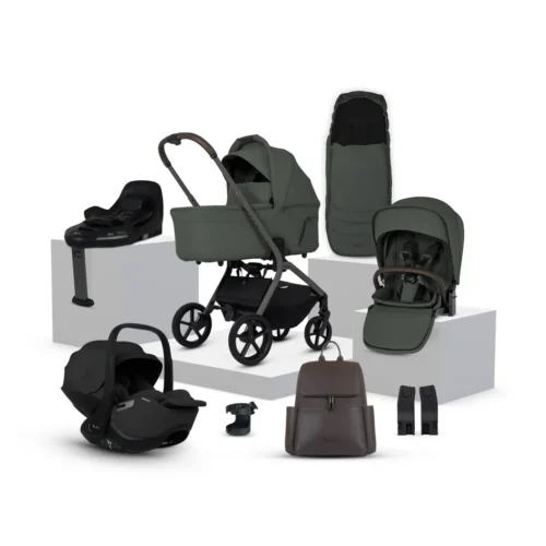 Silver Cross Breez Travel System Ultimate 360 Infant Carrier Bundle (12 piece)- Pewter