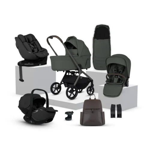 Silver Cross Breez Travel System Ultimate 360 Family Car Seat Bundle (13 piece)- Pewter