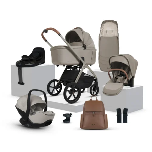 Silver Cross Cove Travel System Ultimate 360 Infant Carrier Bundle (10 piece)-Champagne