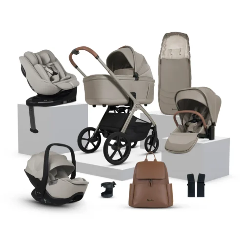 Silver Cross Cove Travel System Ultimate 360 Family Car Seat Bundle (11 piece)-Champagne
