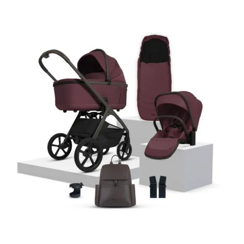 Silver Cross Cove Travel System Accessory Bundle (8 piece)- Damson