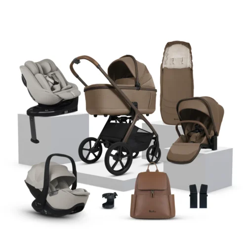 Silver Cross Cove Travel System Ultimate 360 Family Car Seat Bundle (11 piece)-Maple