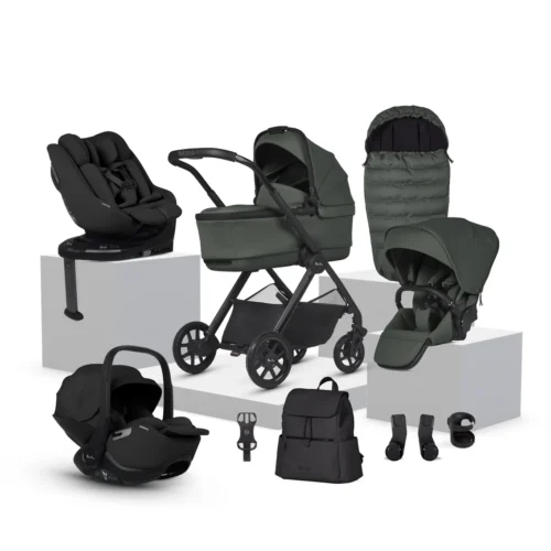 Silver Cross Reef 2 Travel System Ultimate 360 Family Car Seat Bundle (12 piece)- Pewter