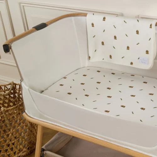 Silver Cross Lunar Bedside Crib New Arrival Bundle - Bunny Print