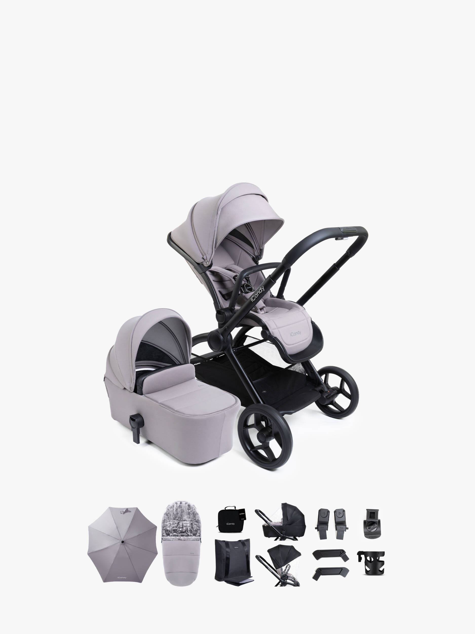 iCandy Core 2 Pushchair and Carrycot Complete Bundle - Storm Grey