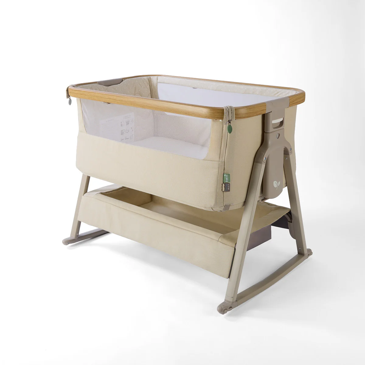 Tutti Bambini CoZee Air 2 Bedside Crib- Toasted Oak / Sand