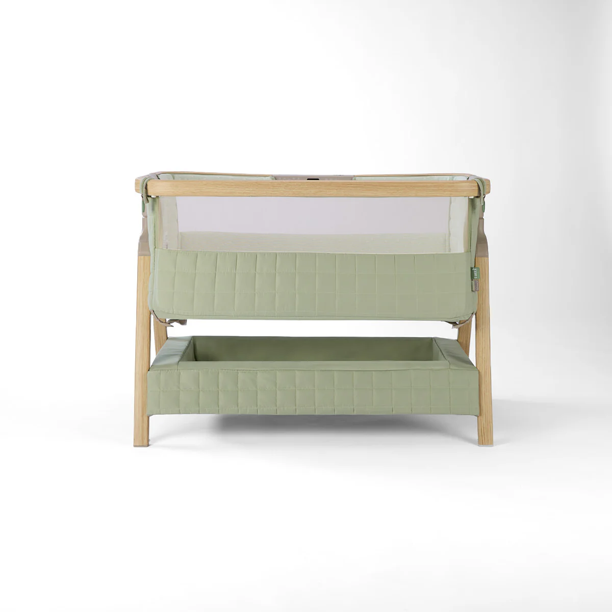 Tutti Bambini Cozee Sense Bedside Crib- Drifted Oak / Eucalyptus