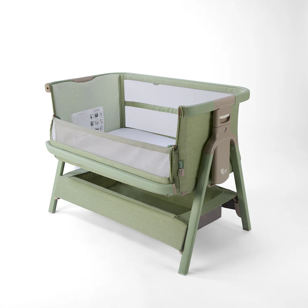 Tutti Bambini Cozee Zen Bedside Crib - Eucalyptus