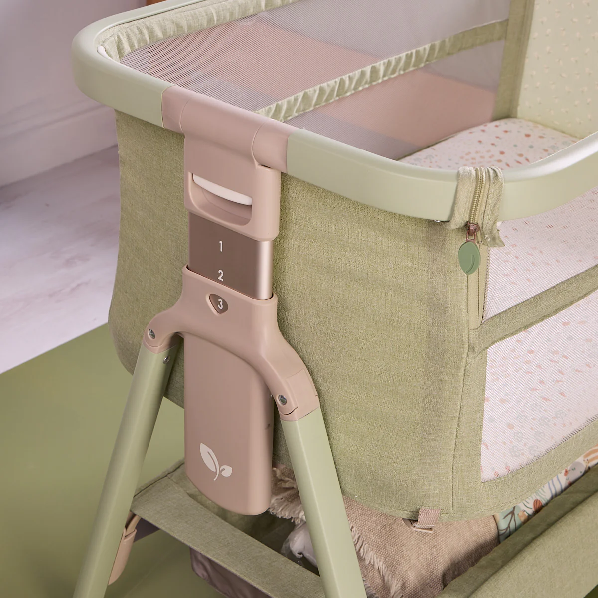 Tutti Bambini Cozee Zen Bedside Crib - Eucalyptus